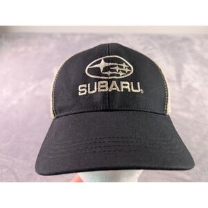 Subaru Adventure Trucker Hat Black Tan Econscious Snapback Mesh Cap RN127319